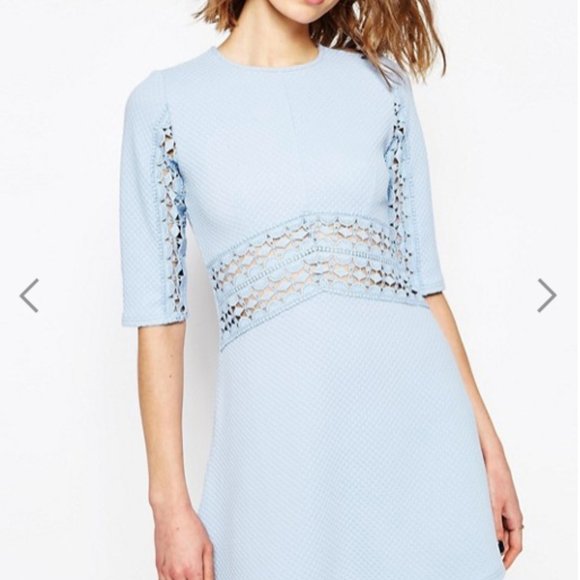 ASOS PETITE Skater Dress with Lace Insert - Picture 3 of 6